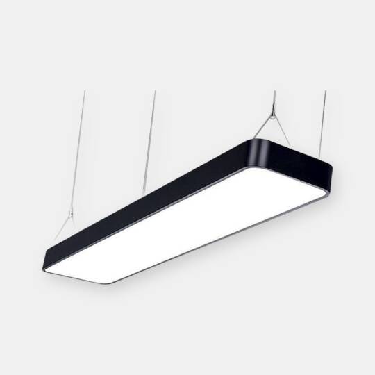 ACK 42W Geniş Çaplı Dekoratif Linear Sarkıt Armatür 15cmX100cm Dikdörtgen İnce Siyah Kasa AL02-10001