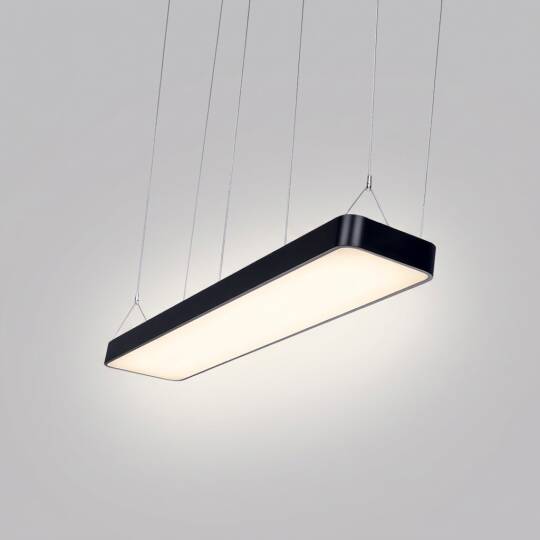 ACK 42W Geniş Çaplı Dekoratif Linear Sarkıt Armatür 15cmX100cm Dikdörtgen İnce Siyah Kasa AL02-10001 - 3