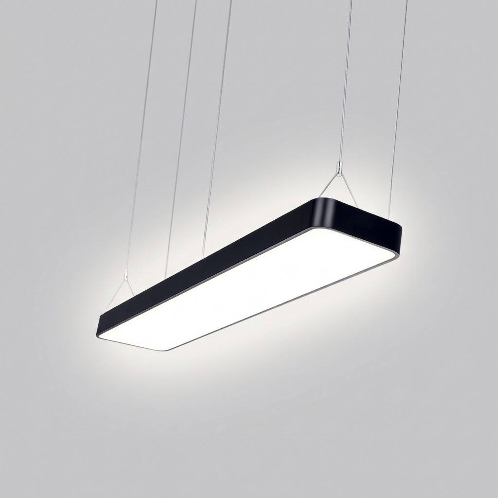 ACK 42W Geniş Çaplı Dekoratif Linear Sarkıt Armatür 20cmX100cm Dikdörtgen Geniş Siyah Kasa AL02-11101 - 3