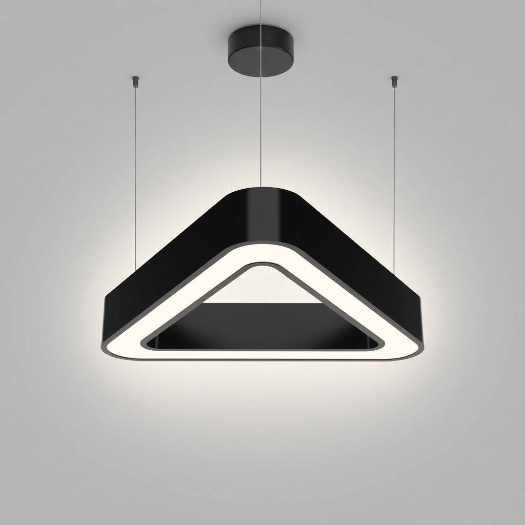 ACK 45W Geniş Çaplı Dekoratif Linear Sarkıt Armatür 40cmx40cm Üçgen Siyah Kasa AL02-04401 - 3