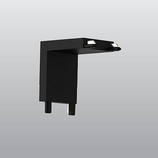ACK 48V Magnetik Ray Aksesuarı - 90° Dikey Bağlantı Aparatı Sıvaüstü Siyah (Kod: AD45-97200)