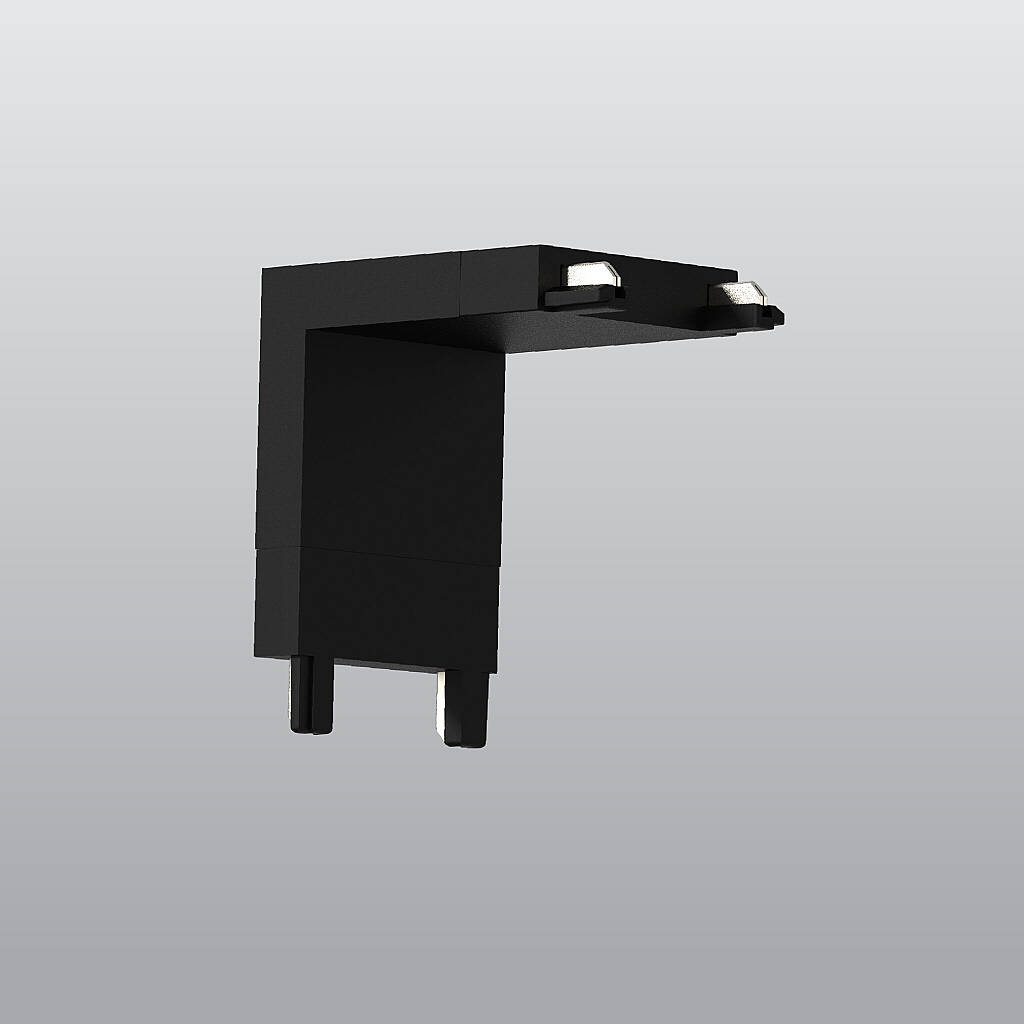 ACK 48V Magnetik Ray Aksesuarı - 90° Dikey Bağlantı Aparatı Sıvaüstü Siyah (Kod: AD45-97200) - 1