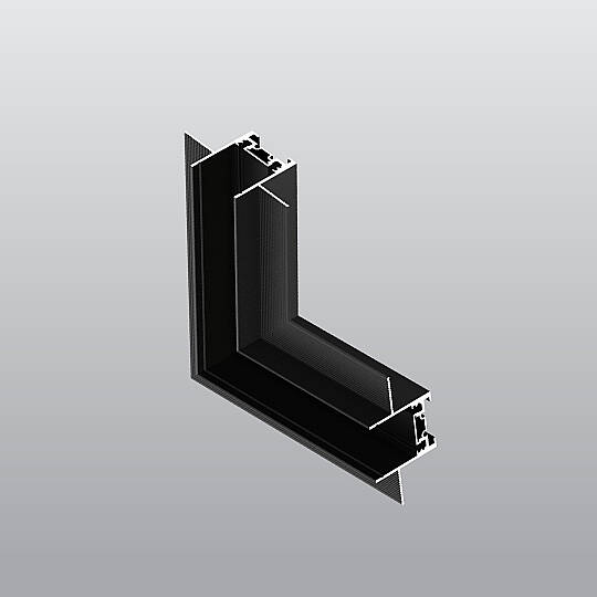 ACK 48V Magnetik Ray Aksesuarı - 90° Yatay Bağlantı Aparatı Sıvaaltı Siyah (Kod: AD45-95100)