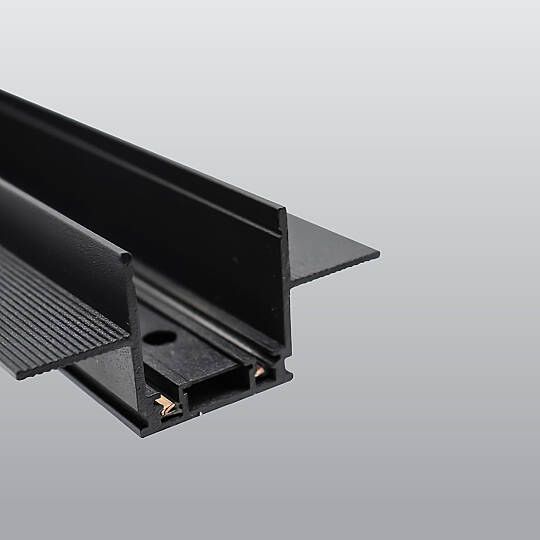 ACK 48V Magnetik Ray Aksesuarı - Sıva Altı Alüminyum Ray 2 Metre Siyah (Kod: AD45-90002)