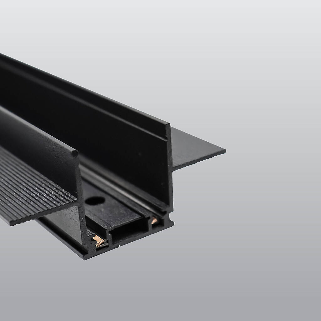 ACK 48V Magnetik Ray Aksesuarı - Sıva Altı Alüminyum Ray 3 Metre Siyah (Kod: AD45-90003) - 1