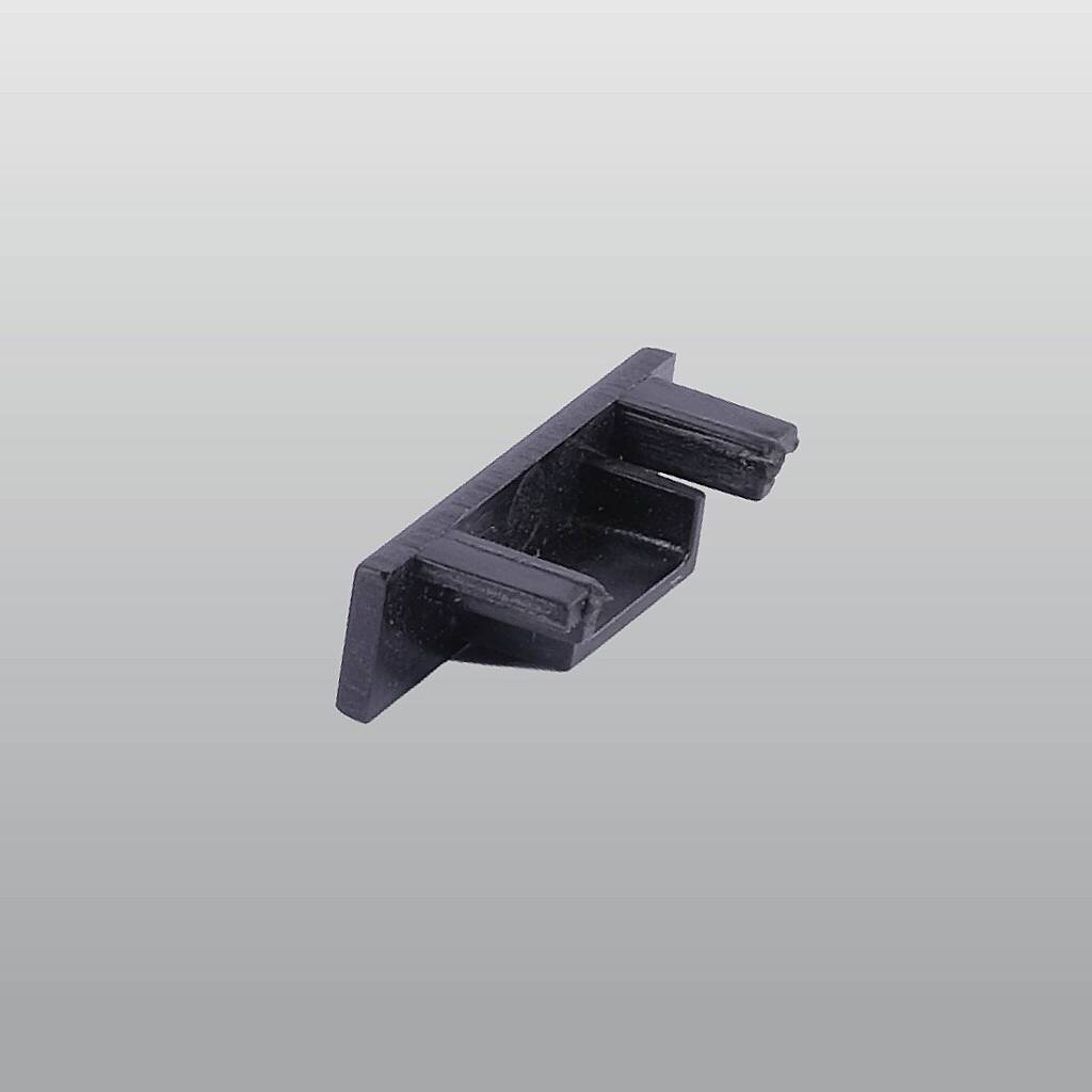 ACK 48V Magnetik Ray Aksesuarı - Sıva Üstü (Slim) Ray Sonlandırma Kapağı Siyah (Kod: AD45-98100) - 1