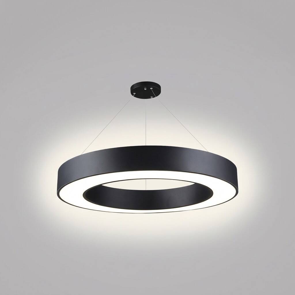 ACK 48W Geniş Çaplı Dekoratif Linear Sarkıt Armatür Ø60 cm Yuvarlak Halka Siyah Kasa AL02-09601 - 3