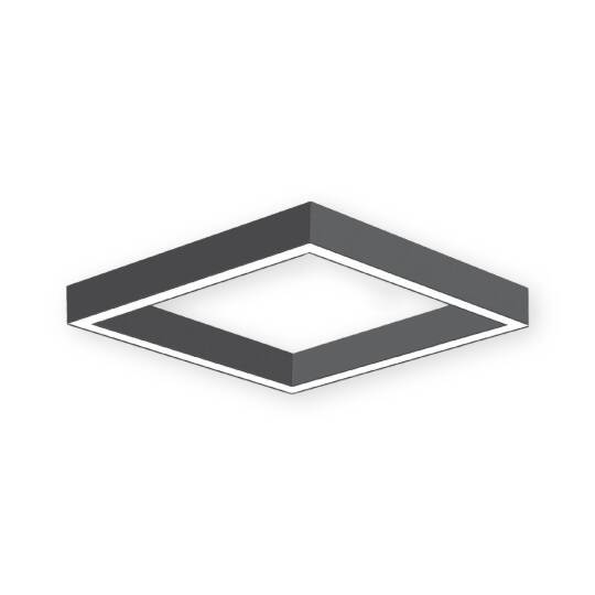 ACK 48W Geniş Çaplı Dekoratif Linear Sarkıt Armatür 70cmx70cm Çerçeve Kare Siyah Kasa AL01-23601