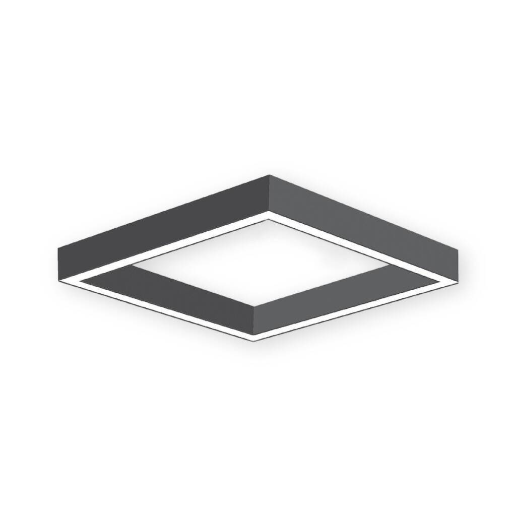 ACK 48W Geniş Çaplı Dekoratif Linear Sarkıt Armatür 70cmx70cm Çerçeve Kare Siyah Kasa AL01-23601 - 1