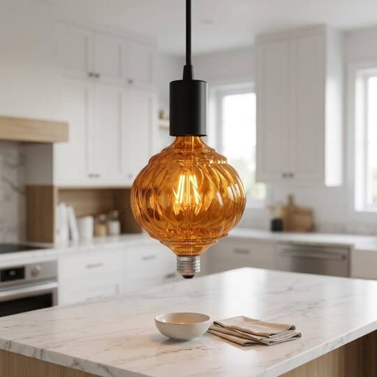 ACK 4W G125 Uzun Flaman 2200K Amber (Sıcak Vintage) LED Rustik Ampul AB59-00420 - 2