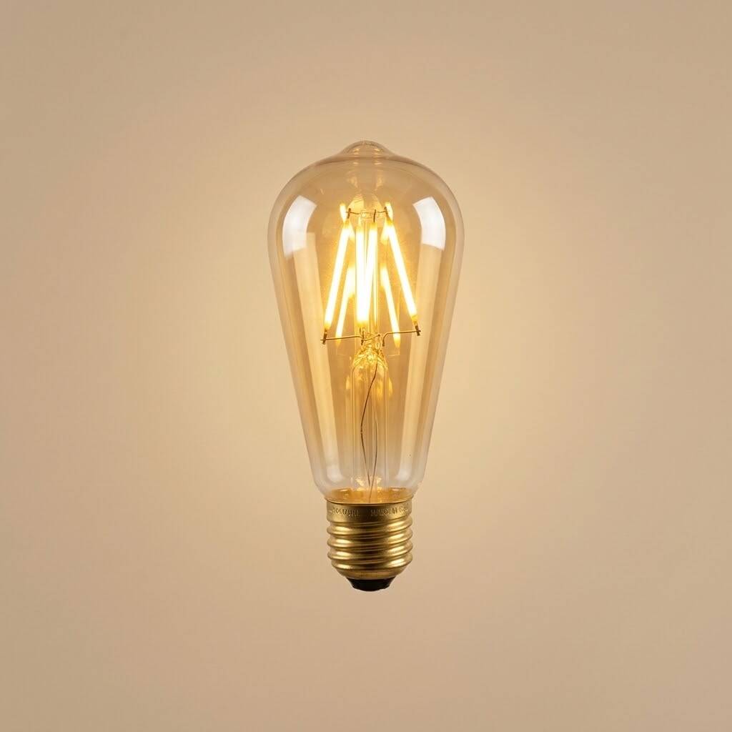 ACK 4W ST64 Uzun Flaman 2700K Sıcak Beyaz LED Rustik Ampul AB46-00420 - 3