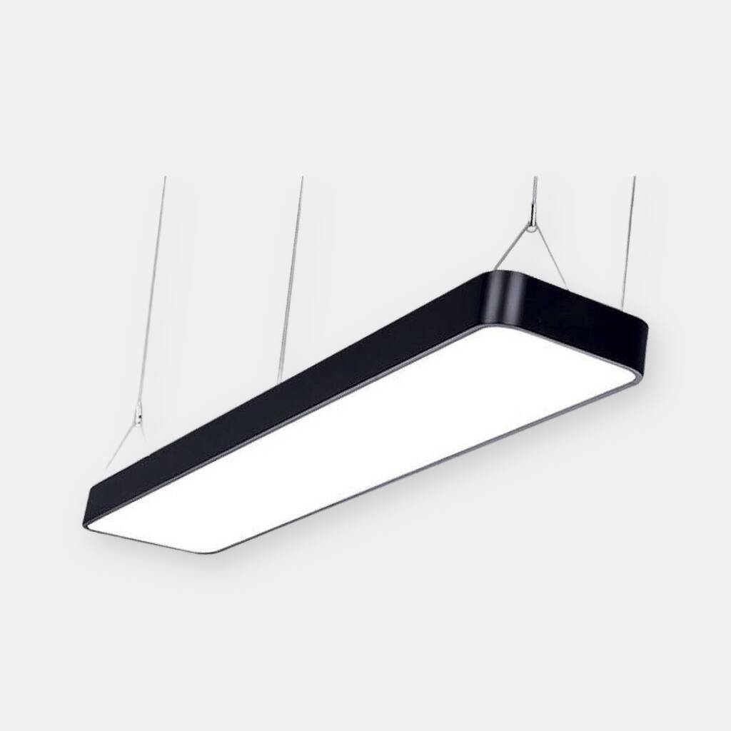 ACK 51W Geniş Çaplı Dekoratif Linear Sarkıt Armatür 20cmX120cm Dikdörtgen Geniş Siyah Kasa AL02-11201 - 1