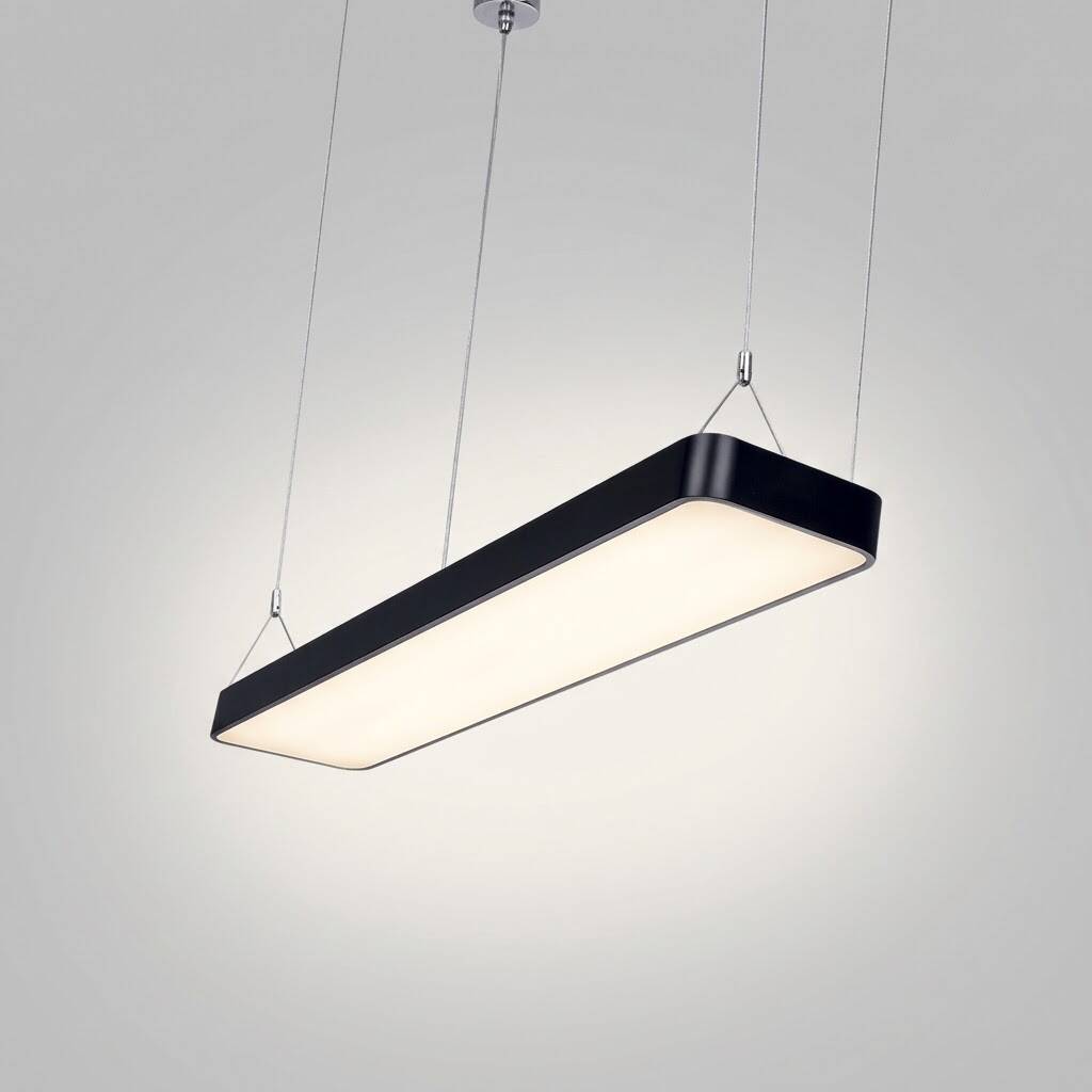 ACK 51W Geniş Çaplı Dekoratif Linear Sarkıt Armatür 20cmX120cm Dikdörtgen Geniş Siyah Kasa AL02-11201 - 3