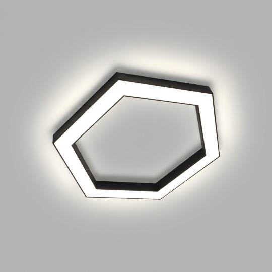 ACK 58W Geniş Çaplı Dekoratif Linear Sarkıt Armatür Ø60 cm Altıgen (Hexagon) Siyah Kasa AL02-16601 - 3