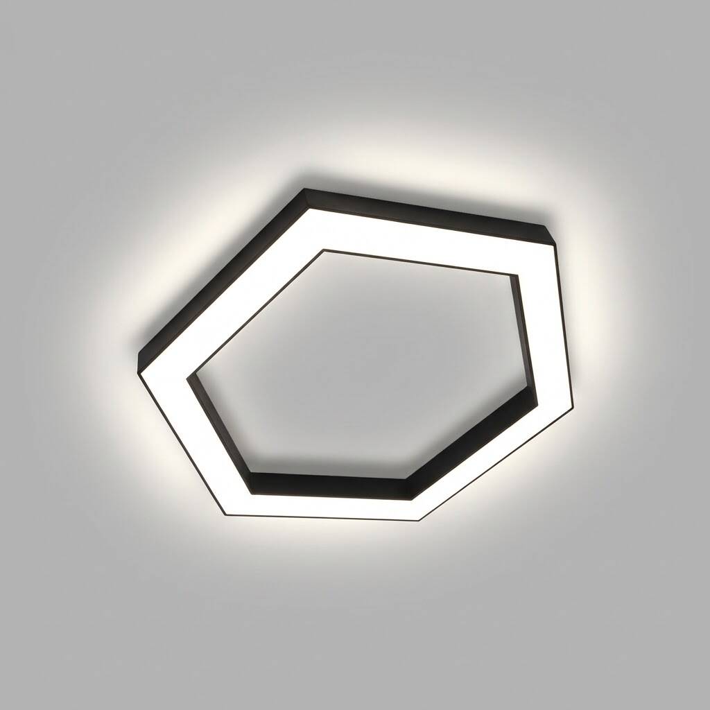 ACK 58W Geniş Çaplı Dekoratif Linear Sarkıt Armatür Ø60 cm Altıgen (Hexagon) Siyah Kasa AL02-16601 - 3