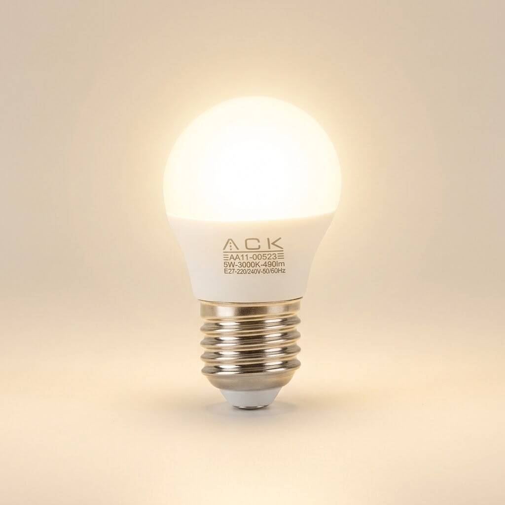 ACK 5W G45 Küre Tipi E14 3000K Günışığı 490 lm LED Ampul AA11-00510 - 3