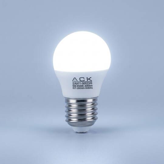 ACK 5W G45 Küre Tipi E27 6500K Beyaz 490 lm LED Ampul AA11-00523 - 3