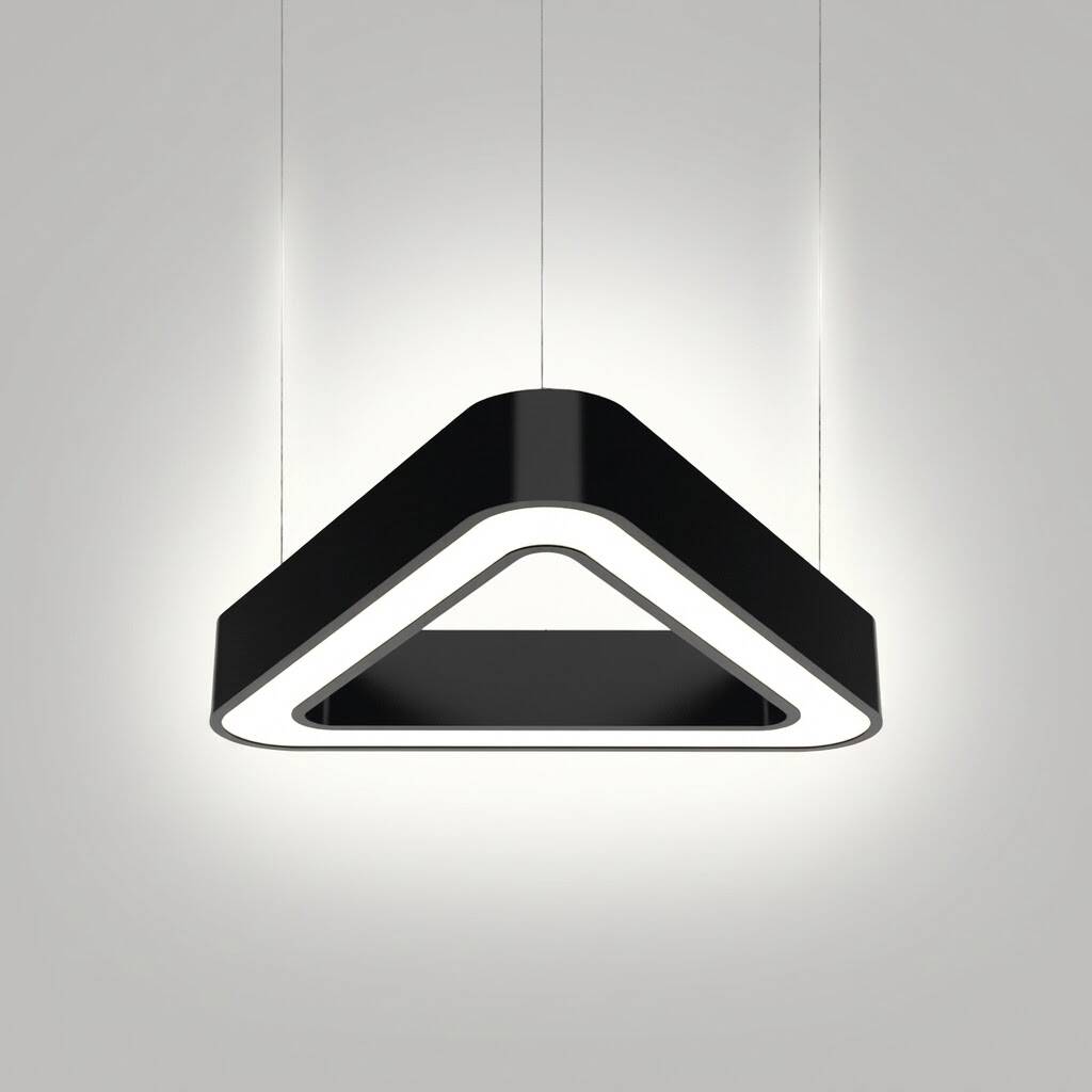 ACK 60W Geniş Çaplı Dekoratif Linear Sarkıt Armatür 60cmx60cm Üçgen Siyah Kasa AL02-04601 - 3