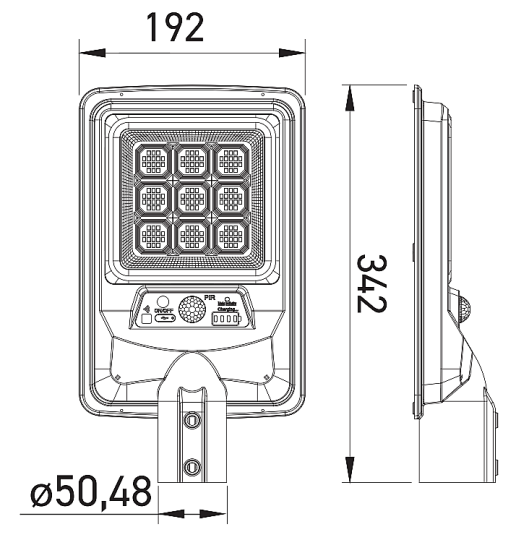 ACK 60W 6500K Beyaz Solar LED Sokak Armatürü (Siyah) AT42-06031 - 5