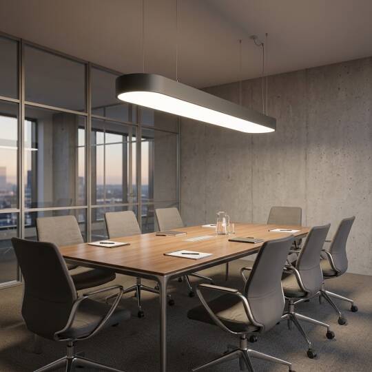 ACK 63W Geniş Çaplı Dekoratif Linear Sarkıt Armatür 15cmx150cm Dikdörtgen Siyah Kasa AL02-80601 - 2