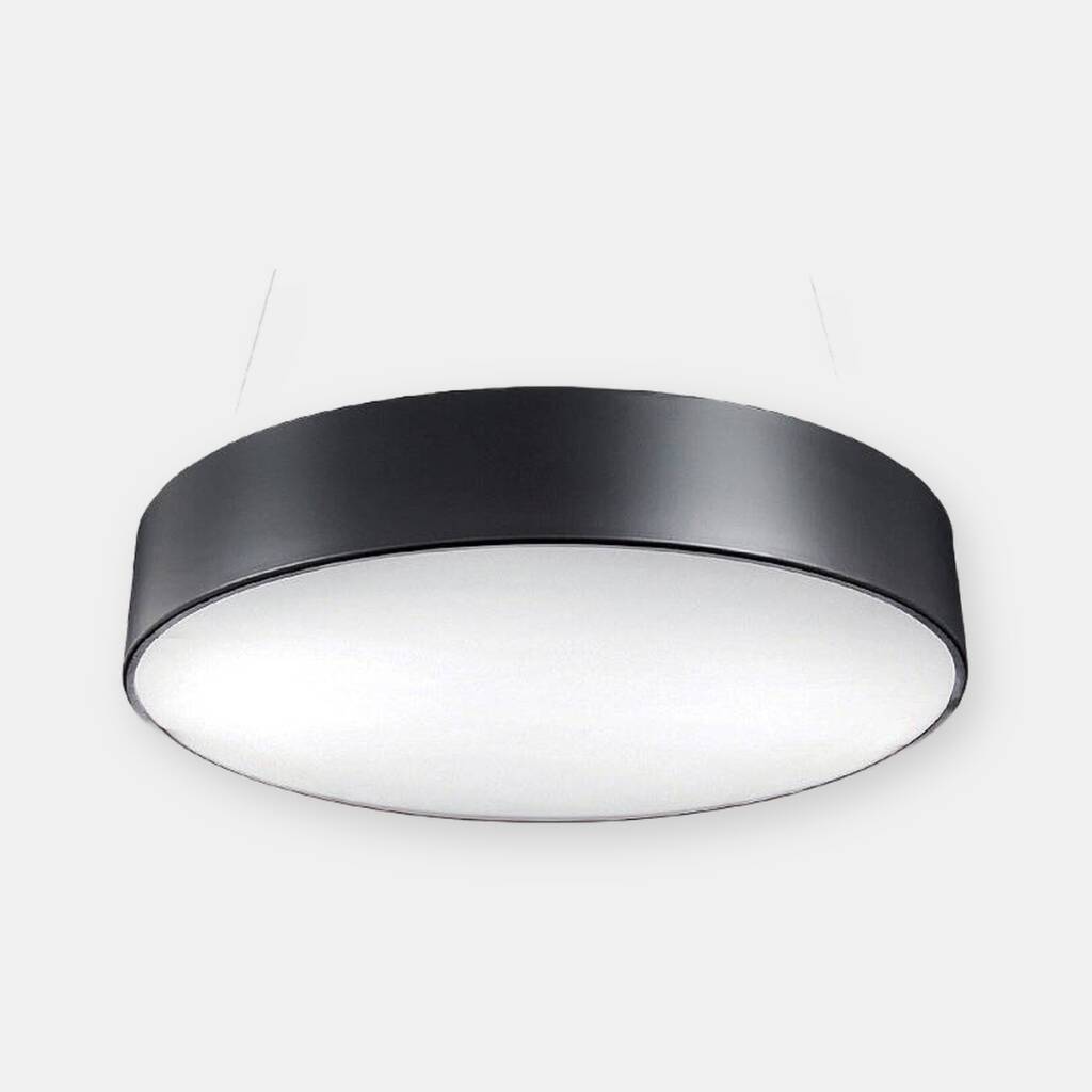 ACK 65W Geniş Çaplı Dekoratif Linear Sarkıt Armatür Ø60 cm Yuvarlak Dolu (Davul) Siyah Kasa AL02-08601 - 1