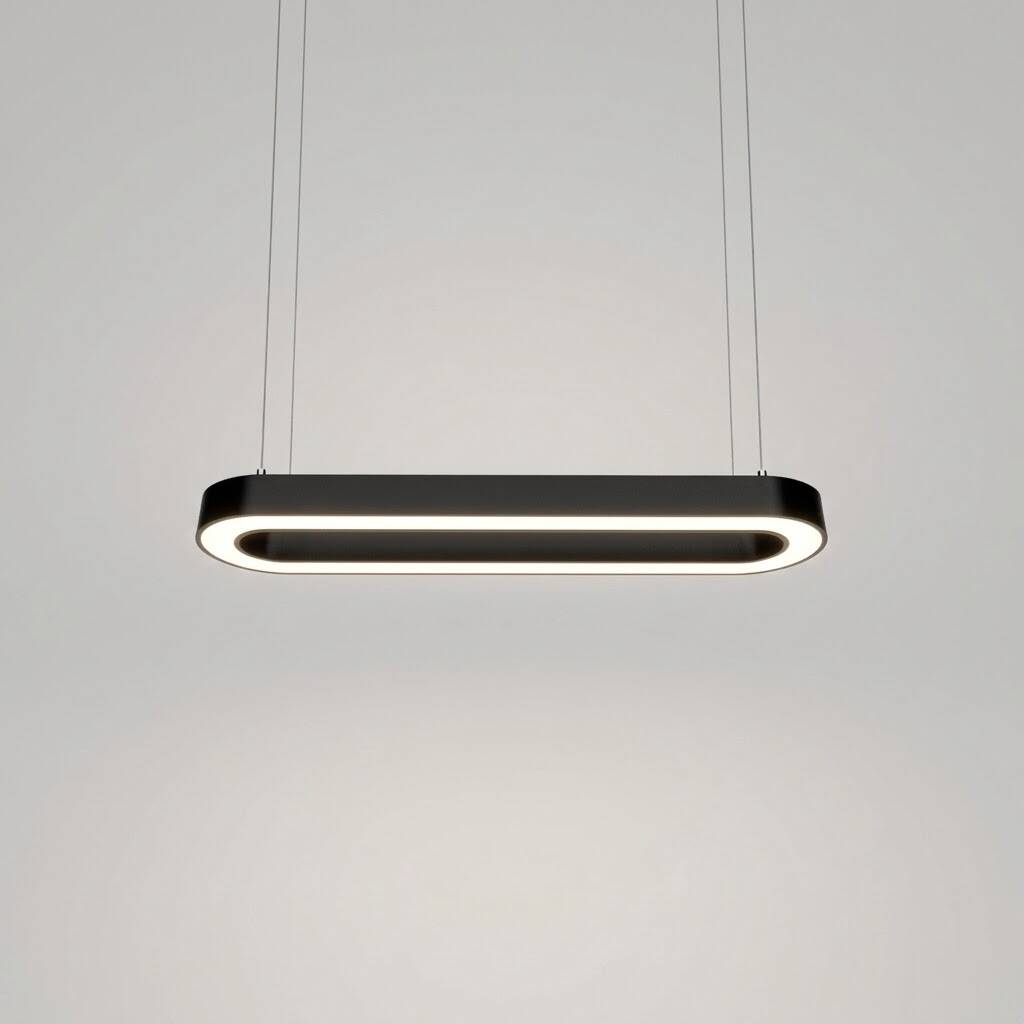 ACK 68W Geniş Çaplı Dekoratif Linear Sarkıt Armatür 100 cm Oval Uzun Siyah Kasa AL02-15101 - 3