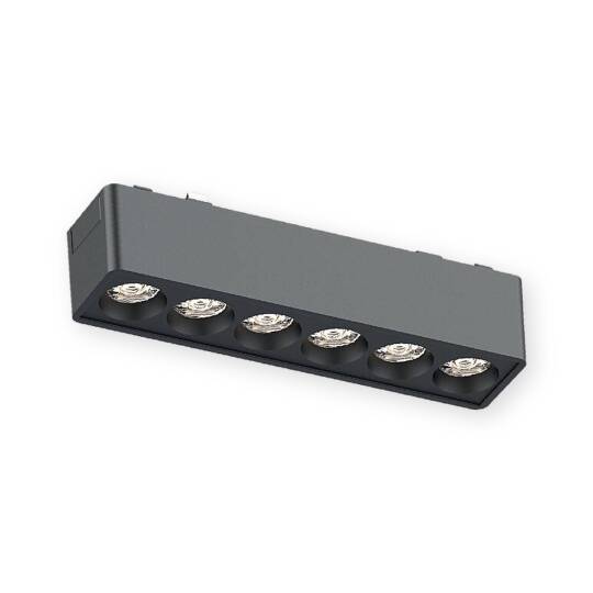 ACK 6W CCT (3 Renk) 48V Magnetik Ray Armatürü Çoklu Dot (Izgara) Siyah Kasa AD45-02191