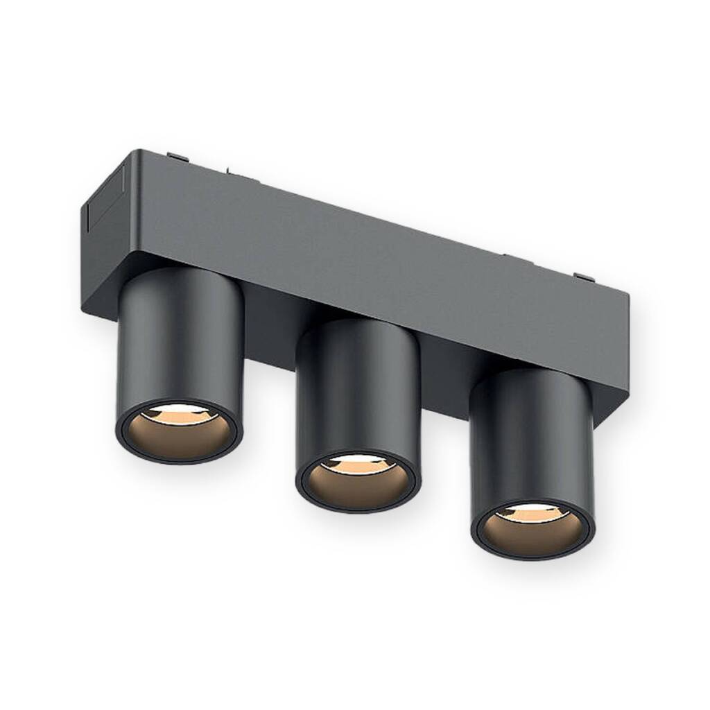 ACK 6W CCT (3 Renk) 48V Magnetik Ray Armatürü Üçlü Mini Silindir Spot Siyah Kasa AD45-05591 - 1