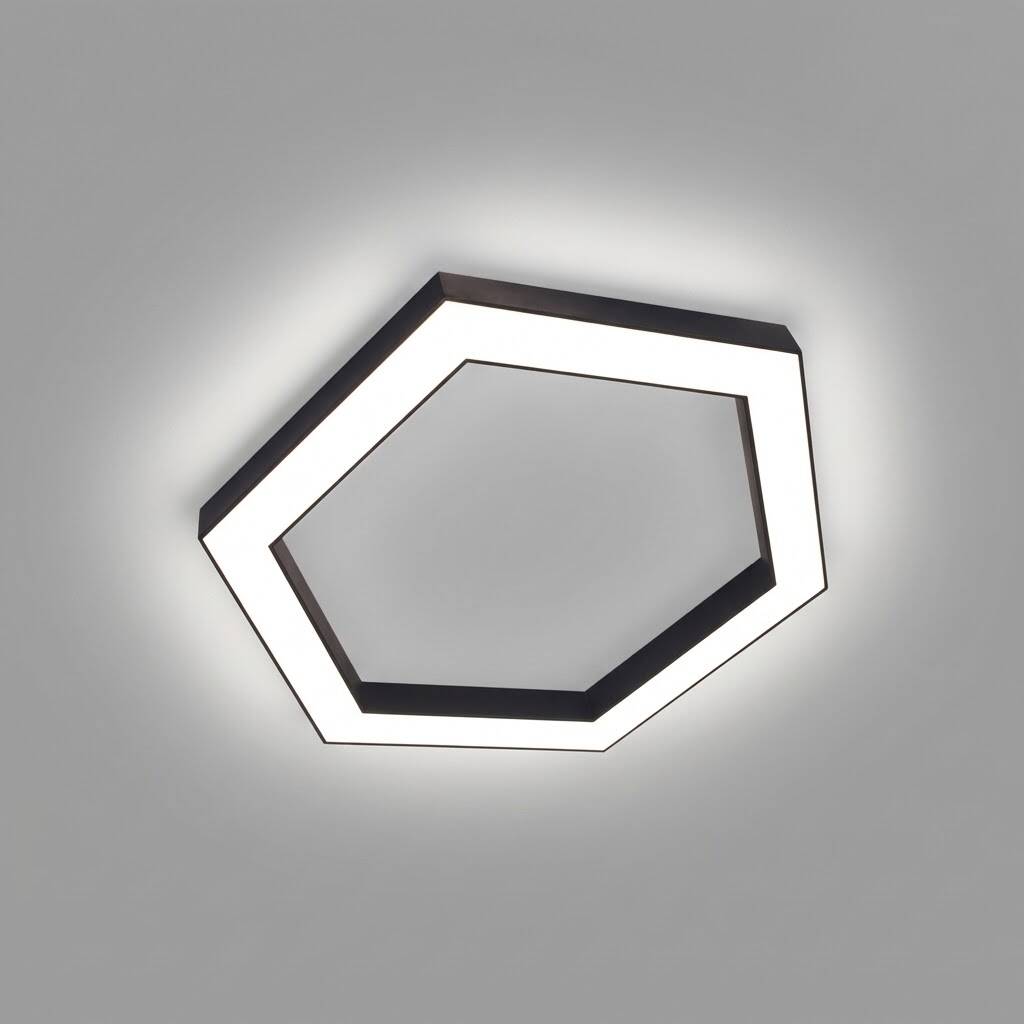 ACK 76W Geniş Çaplı Dekoratif Linear Sarkıt Armatür Ø80 cm Altıgen (Hexagon) Siyah Kasa AL02-16801 - 3