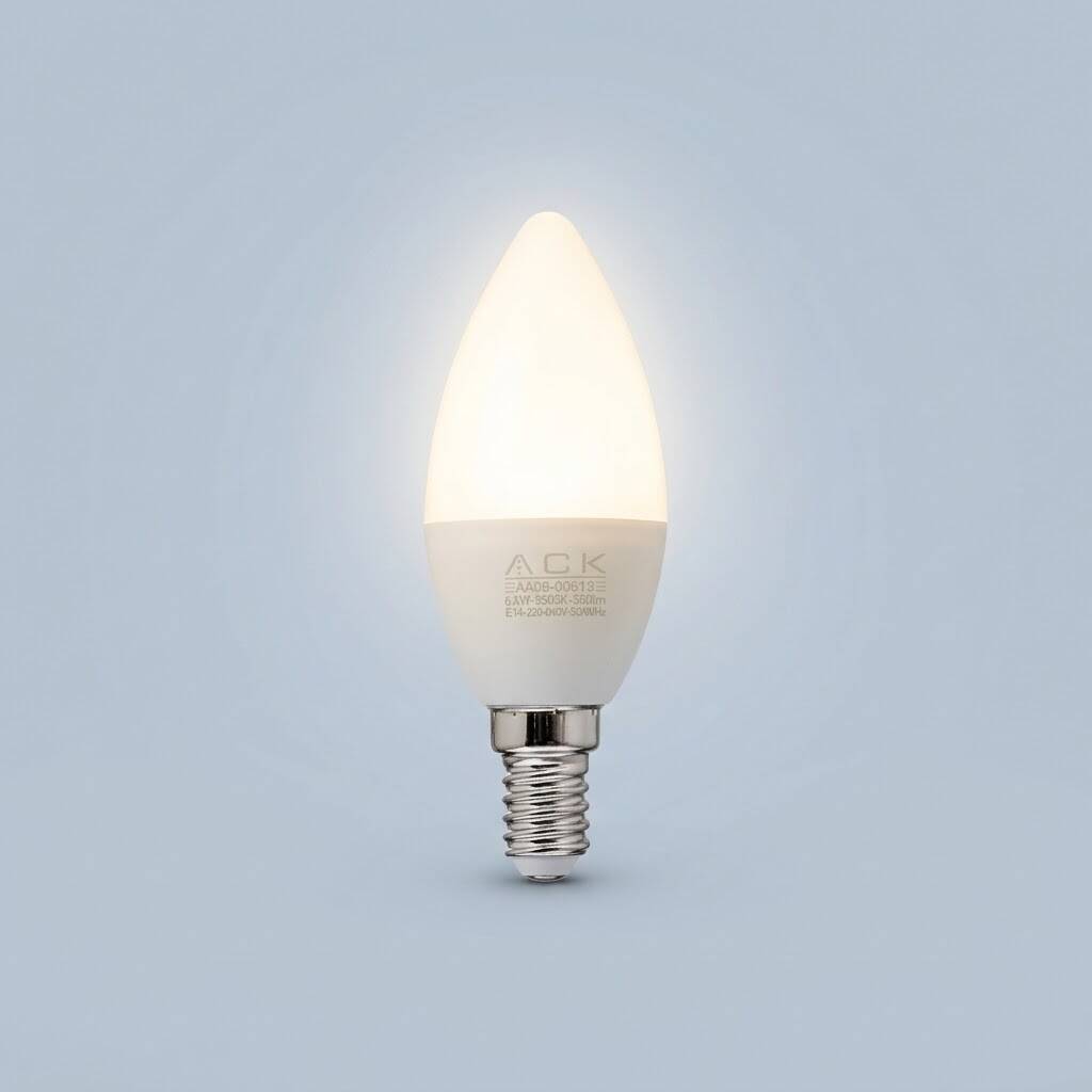 ACK 7W C37 Mum Tipi E14 6500K Beyaz 630 lm LED Ampul AA09-00713 - 3