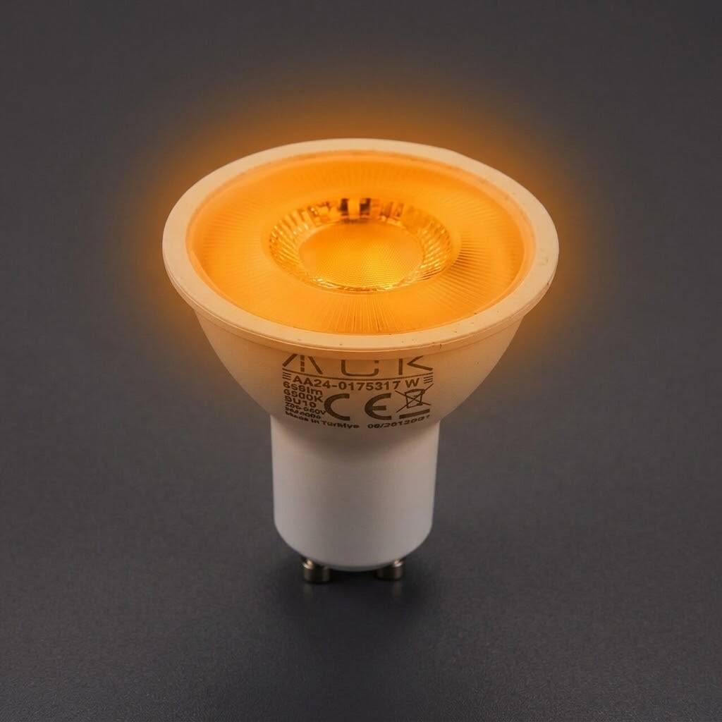 ACK 7W GU10 Lensli GU10 Amber - LED Ampul AA24-01758 - 3