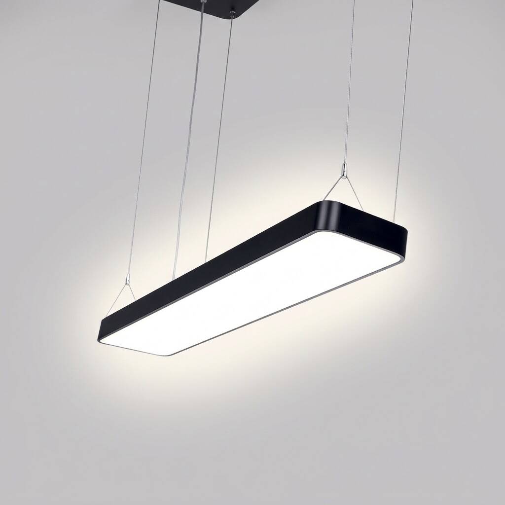 ACK 84W Geniş Çaplı Dekoratif Linear Sarkıt Armatür 15cmX200cm Dikdörtgen İnce Siyah Kasa AL02-10503 - 3