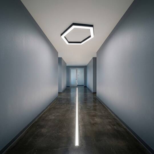 ACK 95W Geniş Çaplı Dekoratif Linear Sarkıt Armatür Ø100 cm Altıgen (Hexagon) Siyah Kasa AL02-16101 - 2