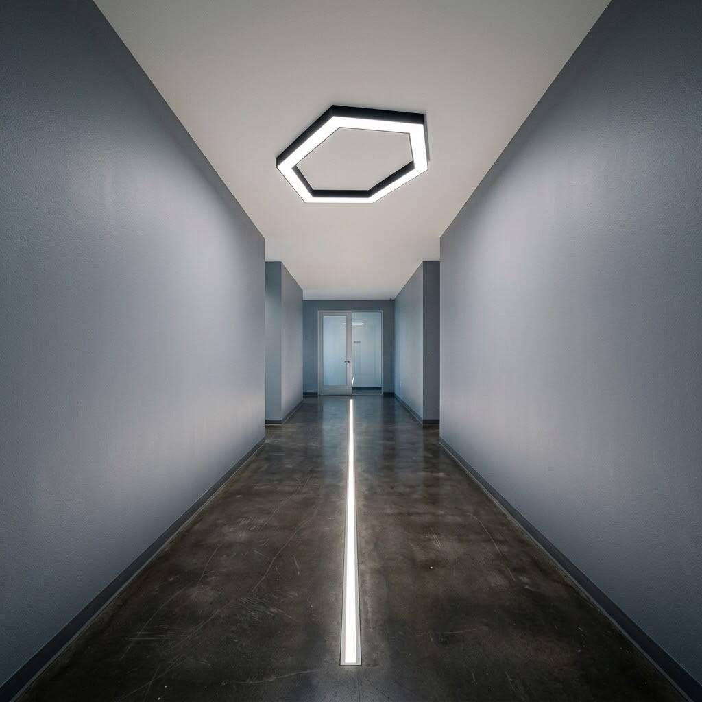 ACK 95W Geniş Çaplı Dekoratif Linear Sarkıt Armatür Ø100 cm Altıgen (Hexagon) Siyah Kasa AL02-16101 - 2