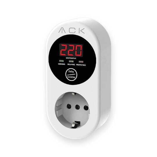 ACK Akım + Voltaj Korumalı Priz (Tek Prizli, 15A) (Kod: AY27-00010)
