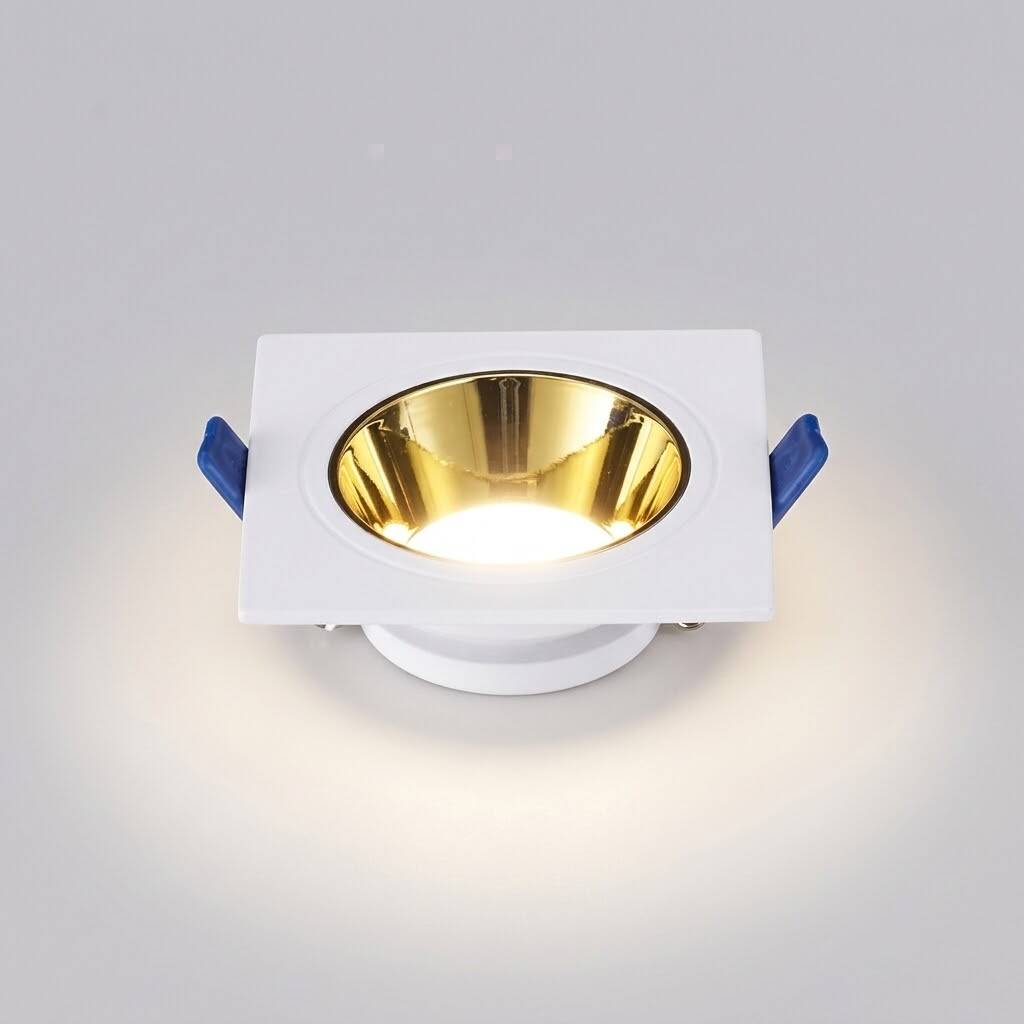 ACK Alüminyum Boş Spot Kasası / Armatürü Kare (Beyaz-Gold) AH03-08020 - 3