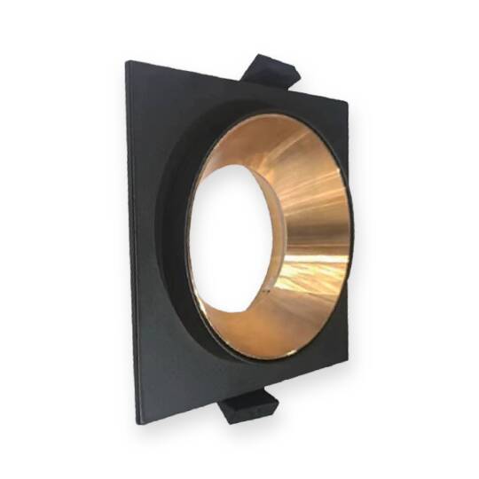 ACK Alüminyum Boş Spot Kasası / Armatürü Kare (Silindir İçli) (Siyah-Rose Gold (Çift Renk)) AH03-04145