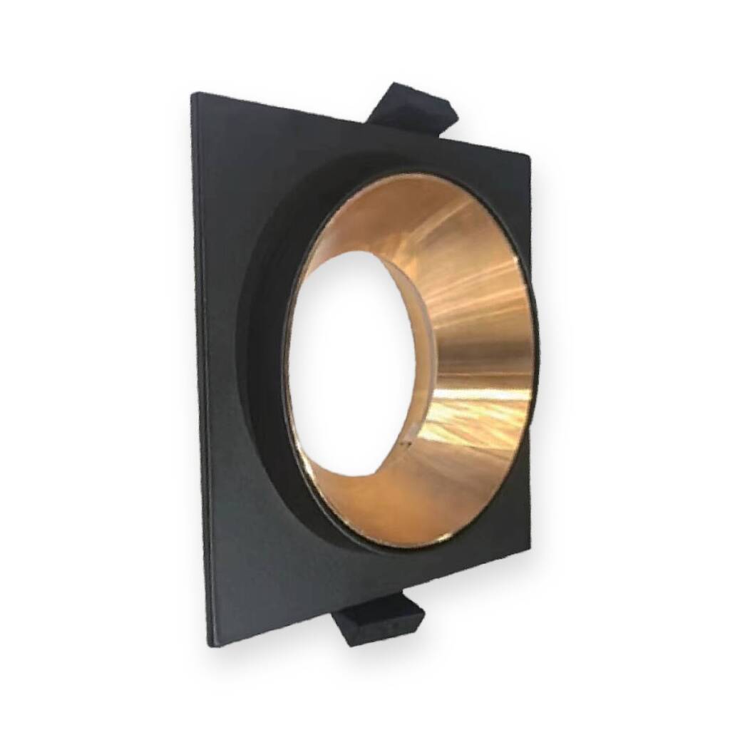 ACK Alüminyum Boş Spot Kasası / Armatürü Kare (Silindir İçli) (Siyah-Rose Gold (Çift Renk)) AH03-04145 - 1