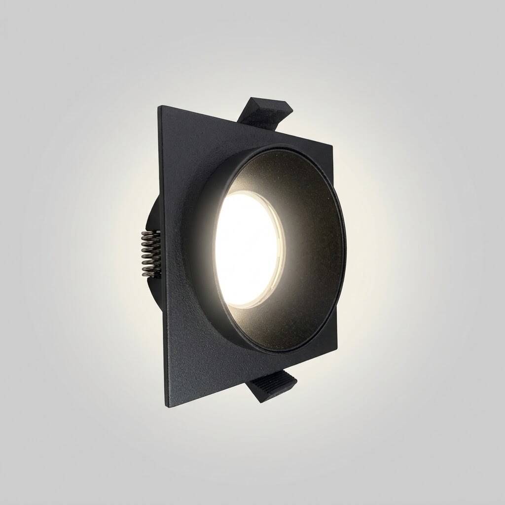 ACK Alüminyum Boş Spot Kasası / Armatürü Kare (Silindir İçli) (Siyah-Siyah (Çift Renk)) AH03-04141 - 3