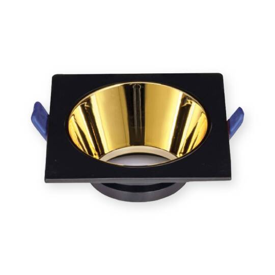 ACK Alüminyum Boş Spot Kasası / Armatürü Kare (Siyah-Gold) AH03-08021