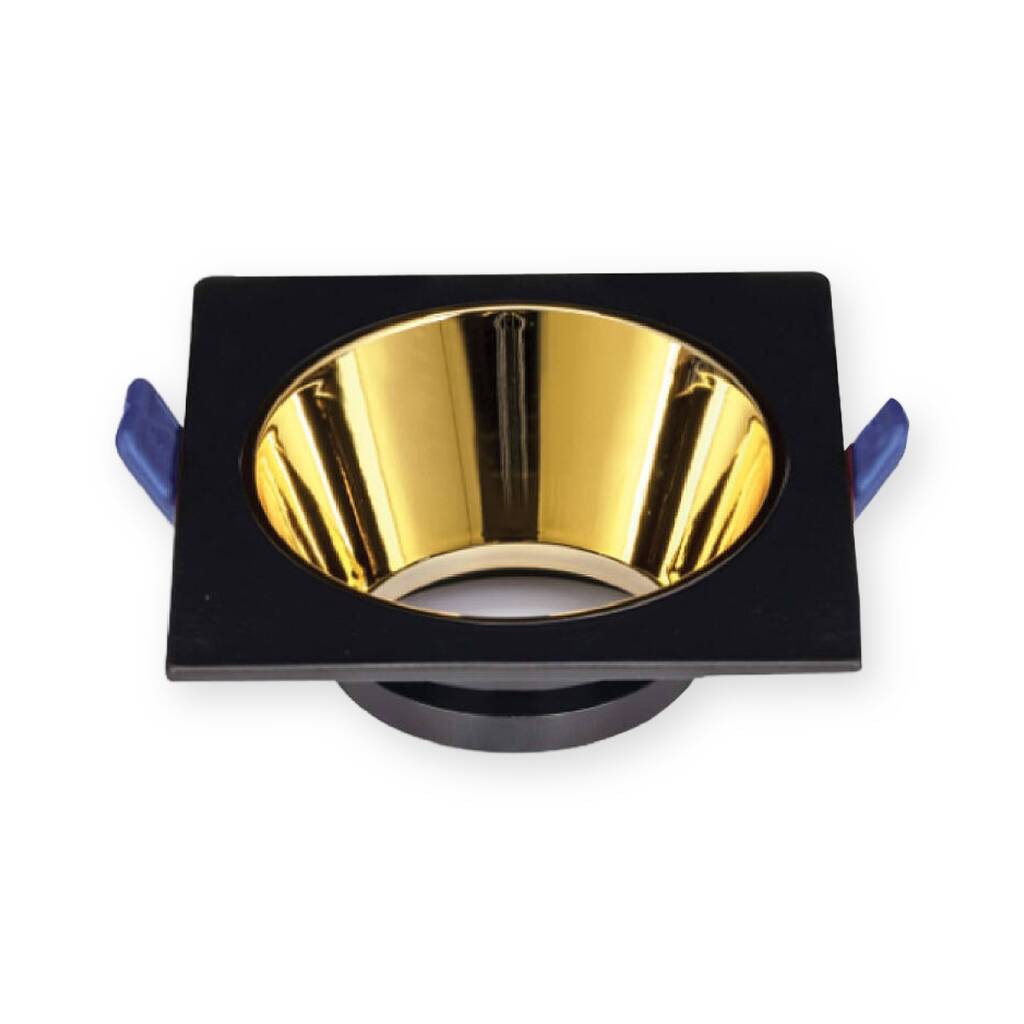 ACK Alüminyum Boş Spot Kasası / Armatürü Kare (Siyah-Gold) AH03-08021 - 1