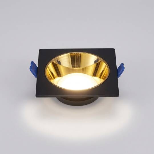 ACK Alüminyum Boş Spot Kasası / Armatürü Kare (Siyah-Gold) AH03-08021 - 3