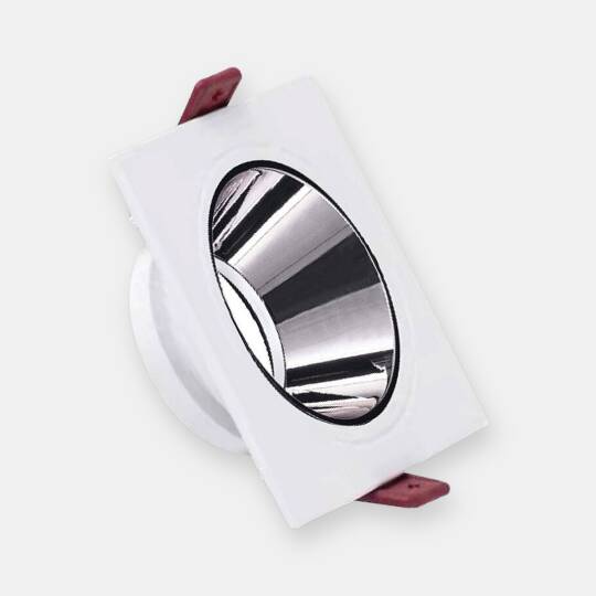 ACK Alüminyum Boş Spot Kasası / Armatürü Kare (Tekli) (Beyaz-Platin Silver) AH03-07030