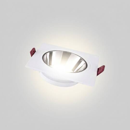 ACK Alüminyum Boş Spot Kasası / Armatürü Kare (Tekli) (Beyaz-Platin Silver) AH03-07030 - 3