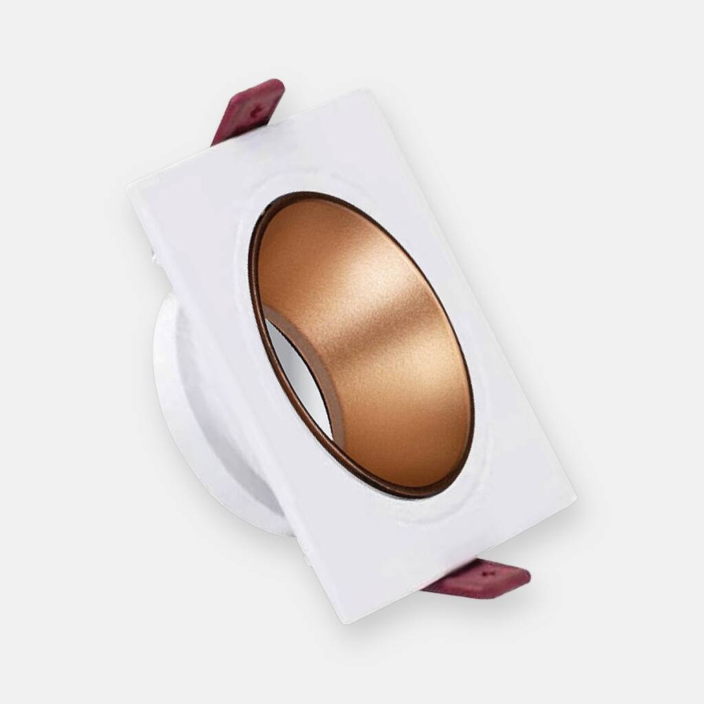 ACK Alüminyum Boş Spot Kasası / Armatürü Kare (Tekli) (Beyaz-Rose Gold) AH03-07020 - 1