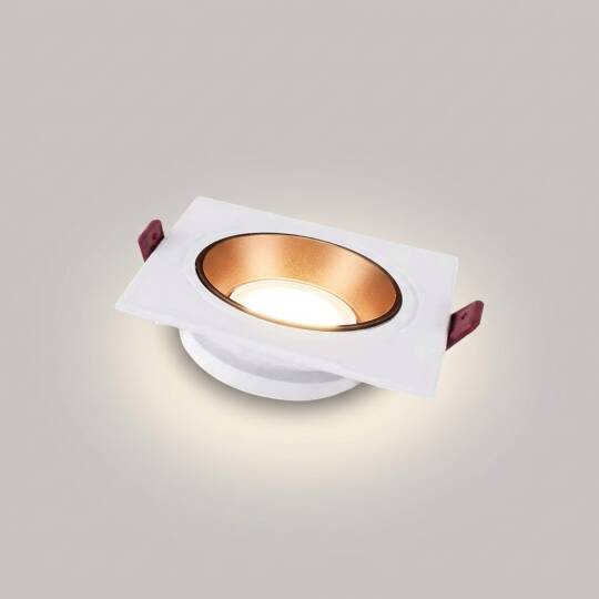 ACK Alüminyum Boş Spot Kasası / Armatürü Kare (Tekli) (Beyaz-Rose Gold) AH03-07020 - 3