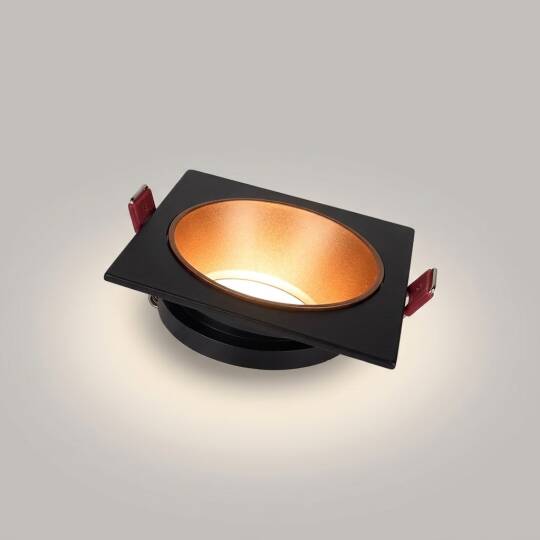 ACK Alüminyum Boş Spot Kasası / Armatürü Kare (Tekli) (Siyah-Rose Gold) AH03-07021 - 3