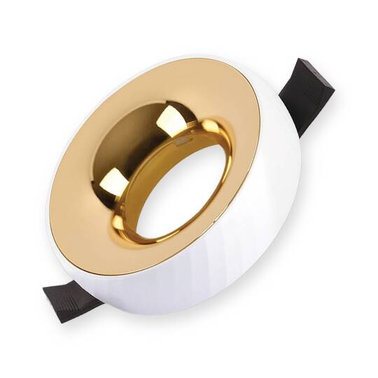 ACK Alüminyum Boş Spot Kasası / Armatürü Yuvarlak (Beyaz-Altın (Gold)) AH03-04124