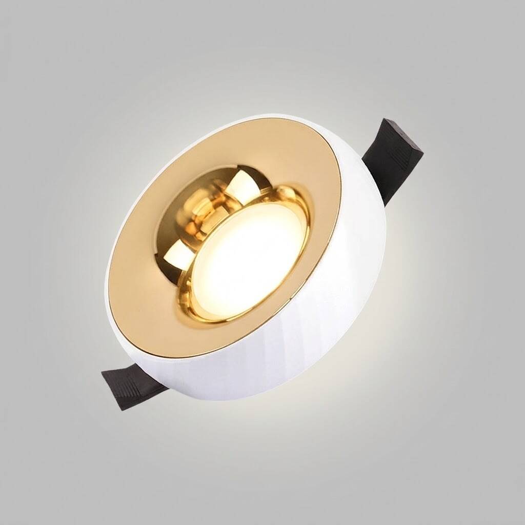 ACK Alüminyum Boş Spot Kasası / Armatürü Yuvarlak (Beyaz-Altın (Gold)) AH03-04124 - 3