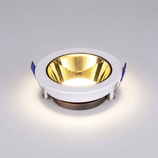 ACK Alüminyum Boş Spot Kasası / Armatürü Yuvarlak (Beyaz-Gold) AH03-08220 - 3